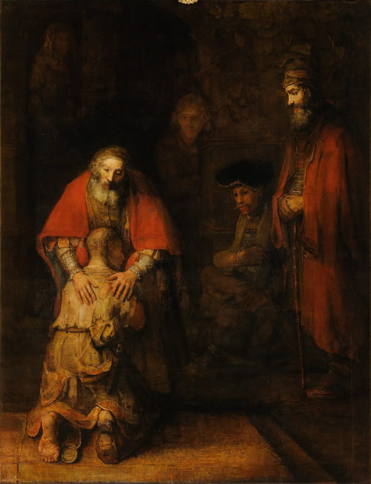 Rembrandt painting of a parent welcoming an adult child home