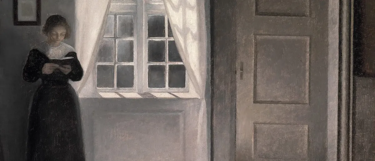 Hammershøi painting of a quiet room interior