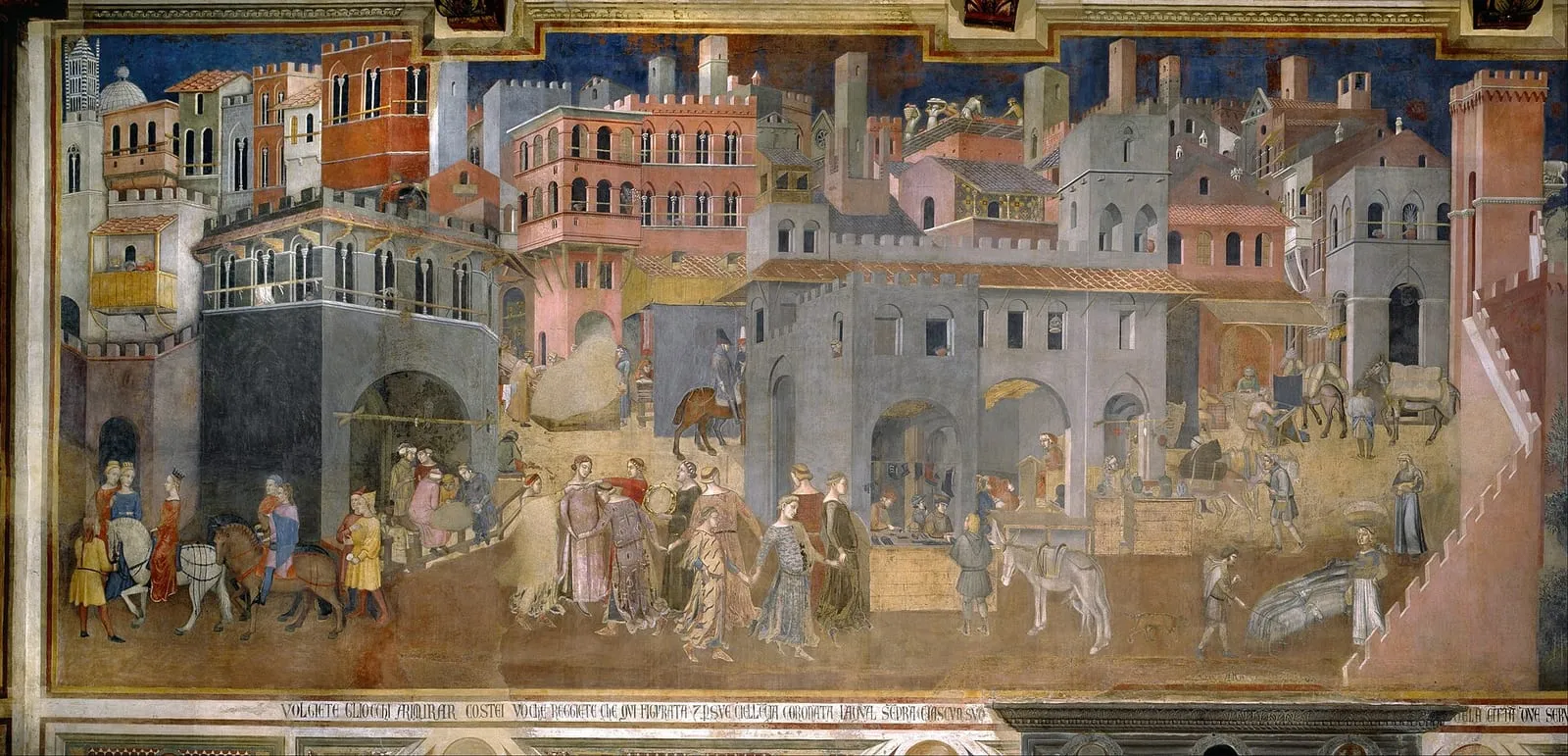 Lorenzetti fresco showing the effects of good government in a city